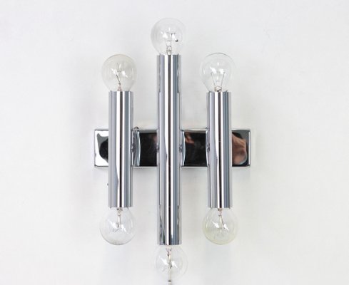 Italian Chrome Wall Sconces in the Style of Sciolari, 1970s, Set of 2-UGR-1086190