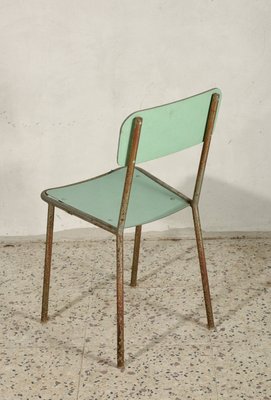 Italian Chromed Metal and Green Formica Dining Chair, 1950s-RAQ-674482