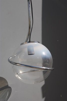 Italian Chromed Metal & Murano Glass Ball Ceiling Lamp by Fabio Lenci, 1970s-EH-846931