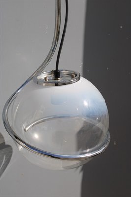 Italian Chromed Metal & Murano Glass Ball Ceiling Lamp by Fabio Lenci, 1970s-EH-846931