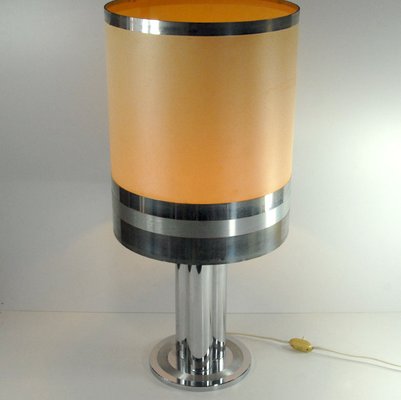 Italian Chromed Metal Table Lamp, 1970s-GIW-1758805