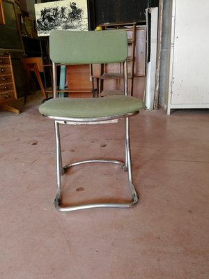 Italian Chromed Steel Desk Chair, 1960s-RAQ-566819