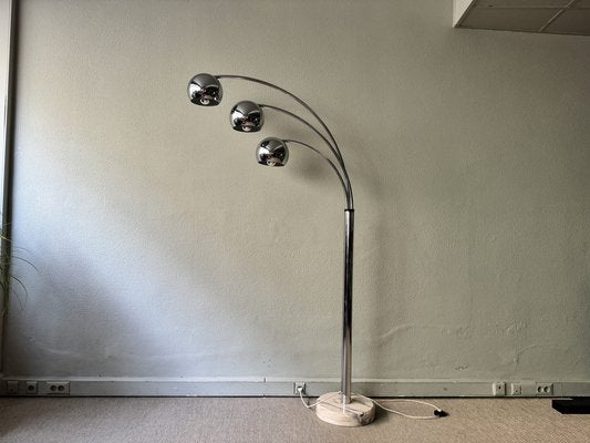 Italian Chromed Steel Floor Lamp with Three Arms attributed to Goffredo Reggiani, 1970s-SBP-1819483