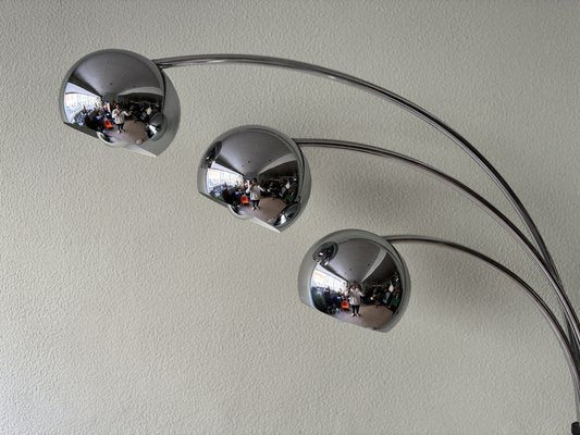 Italian Chromed Steel Floor Lamp with Three Arms attributed to Goffredo Reggiani, 1970s-SBP-1819483