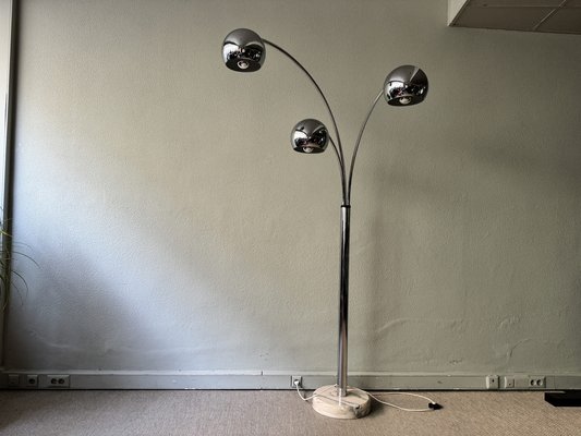 Italian Chromed Steel Floor Lamp with Three Arms attributed to Goffredo Reggiani, 1970s-SBP-1819483