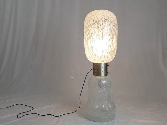 Italian Clear & White Murano Glass Lamp, 1960s-RD-1780770