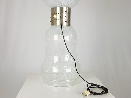 Italian Clear & White Murano Glass Lamp, 1960s-RD-1780770