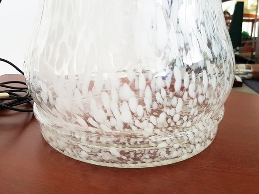 Italian Clear & White Murano Glass Lamp, 1960s-RD-1780770