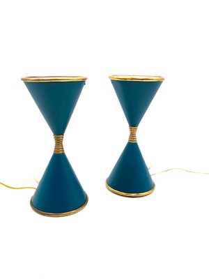 Italian Clessidra Table Lamps by Angelo Lelli for Arredoluce, 1960s, Set of 2-TXN-850912