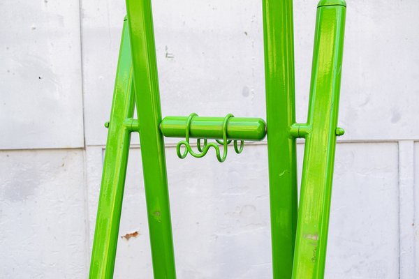 Italian Clothes Stand in Green Metal, 1970s-VCV-1296099