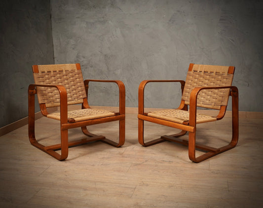 Italian Club Chairs from Giuseppe Pagano Pogatschnig and Gino Maggioni, 1940s, Set of 2