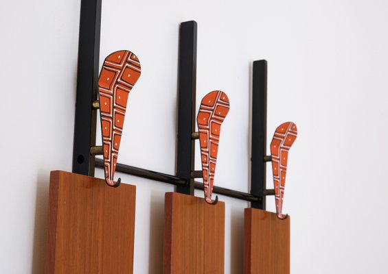 Italian Coat Rack with Hand-Painted Hangers, 1950s-KJ-2035944