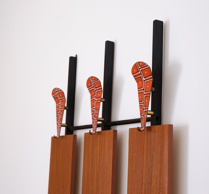 Italian Coat Rack with Hand-Painted Hangers, 1950s-KJ-2035944