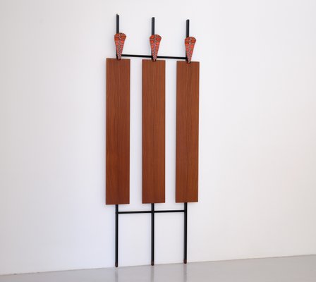 Italian Coat Rack with Hand-Painted Hangers, 1950s-KJ-2035944