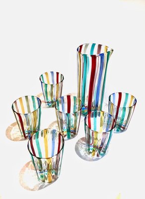 Italian Cocktail Glasses in the style of Gio Ponti for Murano Verre, 2004, Set of 7-TKI-1798004