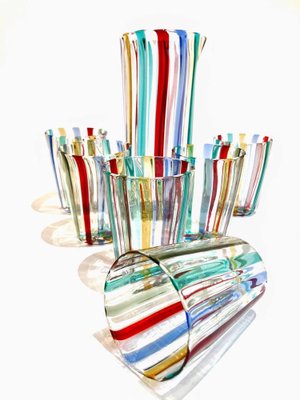 Italian Cocktail Glasses in the style of Gio Ponti for Murano Verre, 2004, Set of 7-TKI-1798004