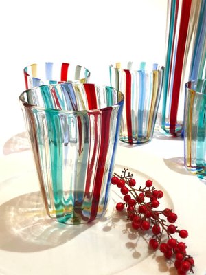 Italian Cocktail Glasses in the style of Gio Ponti for Murano Verre, 2004, Set of 7-TKI-1798004