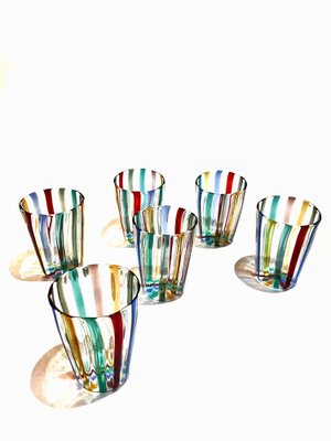 Italian Cocktail Glasses in the style of Gio Ponti for Murano Verre, 2004, Set of 7-TKI-1798004