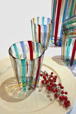 Italian Cocktail Glasses in the style of Gio Ponti for Murano Verre, 2004, Set of 7-TKI-1798004