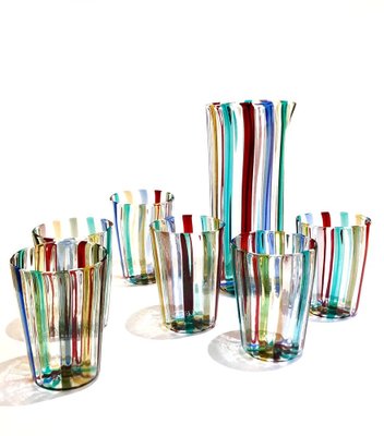 Italian Cocktail Glasses in the style of Gio Ponti for Murano Verre, 2004, Set of 7-TKI-1798004