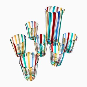 Italian Cocktail Glasses in the style of Gio Ponti for Murano Verre, 2004, Set of 7-TKI-1798004