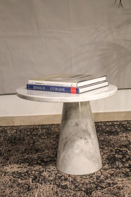 Italian Coffee Table in Carrara Marble, 1970s-OAQ-1373439