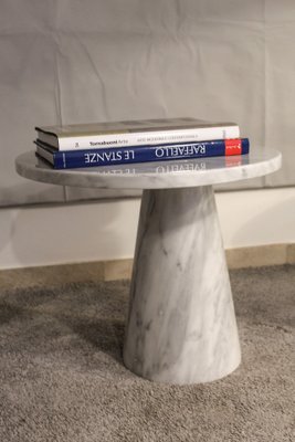 Italian Coffee Table in Carrara Marble, 1970s-OAQ-1373439