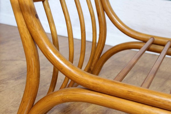 Italian Coffee Table in Glass and Rattan, 1970s-BQF-1802152