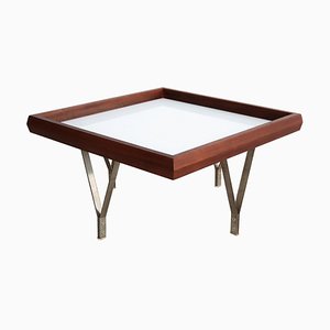 Italian Coffee Table in Mahogany and Glass by Ico & Luisa Parisi, 1960s-VNE-966130