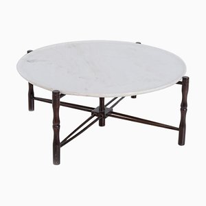 Italian Coffee Table in Wood & Marble by Giuseppe Scapinelli, 1950s-RCE-1099736