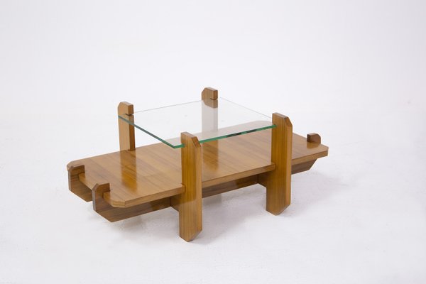 Italian Coffee Table with Glass Top by Vittorio Gregotti, 1960-RCE-2023595