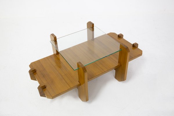 Italian Coffee Table with Glass Top by Vittorio Gregotti, 1960-RCE-2023595