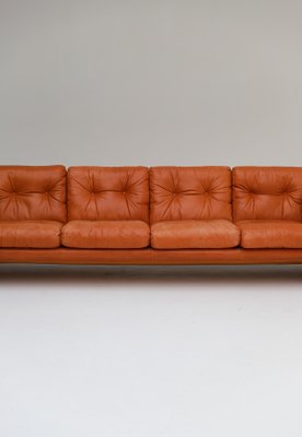 Italian Cognac Leather Coronado Sofa by Tobia & Afra Scarpa for B&B Italia / C&B Italia, 1970s-CF-843288