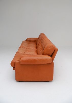 Italian Cognac Leather Coronado Sofa by Tobia & Afra Scarpa for B&B Italia / C&B Italia, 1970s-CF-843288