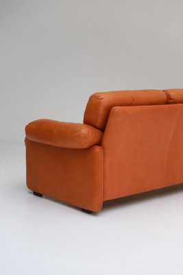 Italian Cognac Leather Coronado Sofa by Tobia & Afra Scarpa for B&B Italia / C&B Italia, 1970s-CF-843288