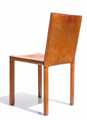 Italian Cognac Leather Design Chair, 1970s-GKB-1073157