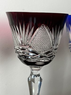 Italian Colored Crystal Glasses, 1950s, Set of 6-YST-1777153