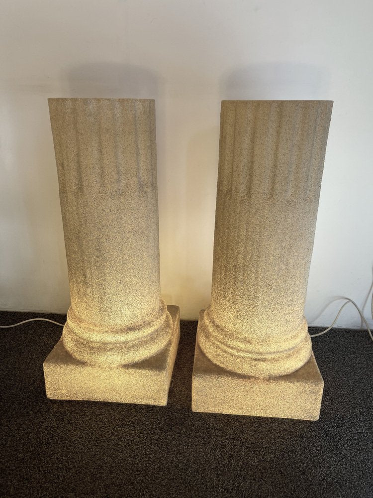 Italian Column Floor Lamps by Luciano Sartini for Singleton. 1970s, Set of 2