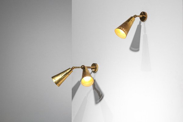 Italian Conical Wall Lights, 1950s, Set of 2-YU-1795136