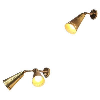 Italian Conical Wall Lights, 1950s, Set of 2-YU-1795136