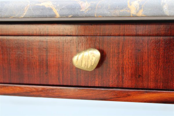 Italian Console in Wood, Brass & Portoro Marble by Paolo Buffa, 1950s-EH-1330919