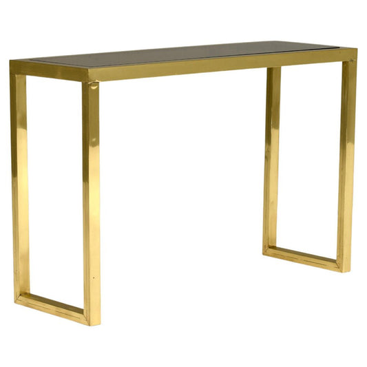 Italian Console Table in Brass and Glass by Nanda Vigo, 1970