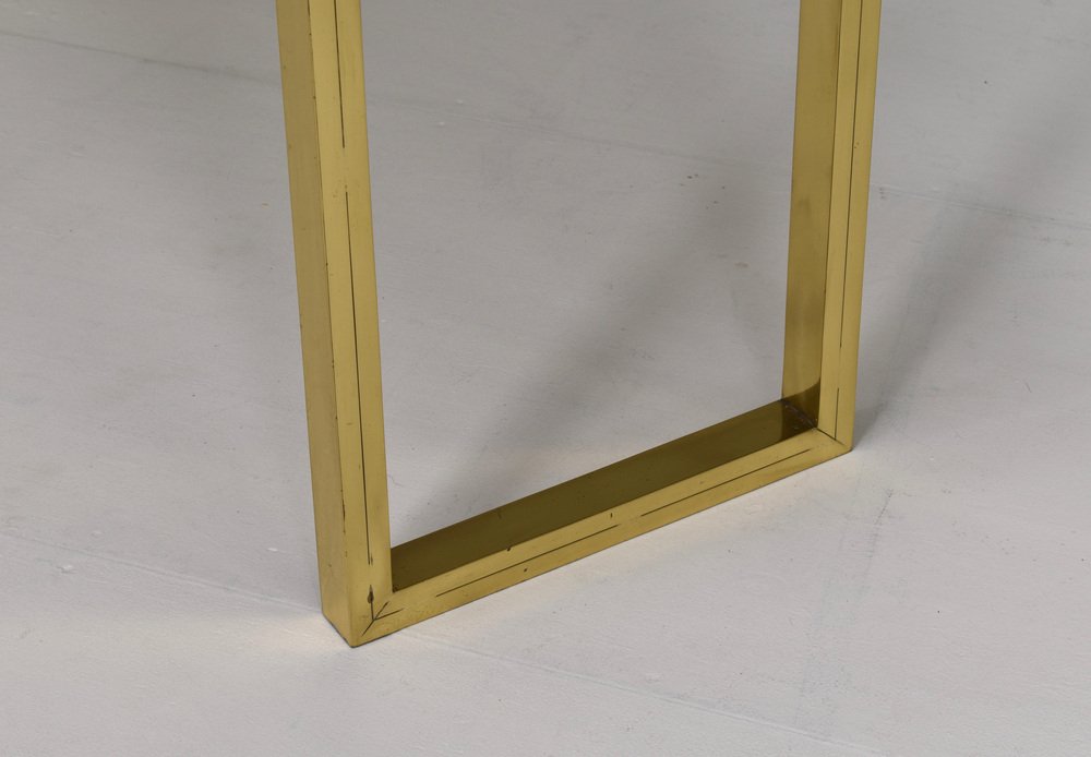 Italian Console Table in Brass and Glass by Nanda Vigo, 1970