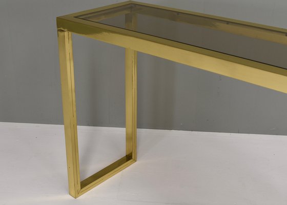 Italian Console Table in Brass and Glass by Nanda Vigo, 1970-TE-1297636