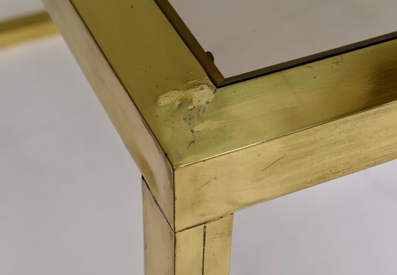 Italian Console Table in Brass and Glass by Nanda Vigo, 1970