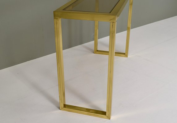 Italian Console Table in Brass and Glass by Nanda Vigo, 1970-TE-1297636