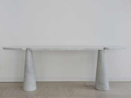 Italian Console Table in White Marble by Angelo Mangiarotti for Skipper, 1990s-CC-1629421