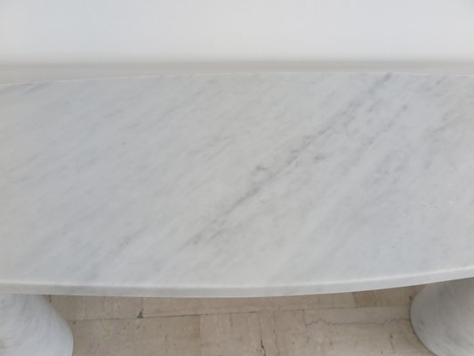 Italian Console Table in White Marble by Angelo Mangiarotti for Skipper, 1990s-CC-1629421