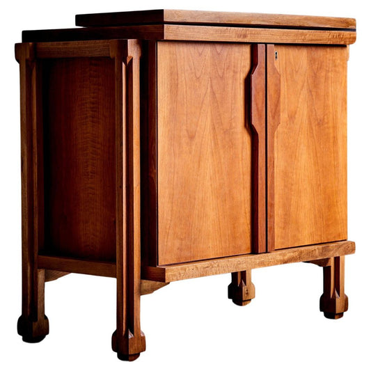 Italian Constructivism Studio Sideboard or Credenza in Walnut, 1950s