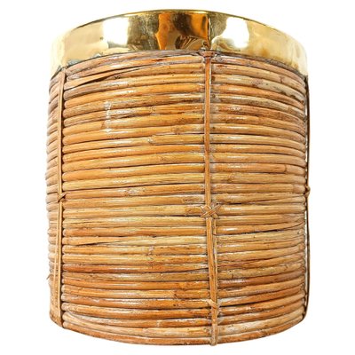 Italian Copper and Bamboo Trash Can, 1960s-IRH-1818082